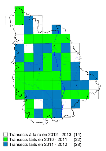 Transects réalisés et à faire