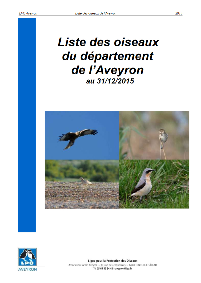 Listes Des Oiseaux Des Départements Du Tarn Et De Laveyron